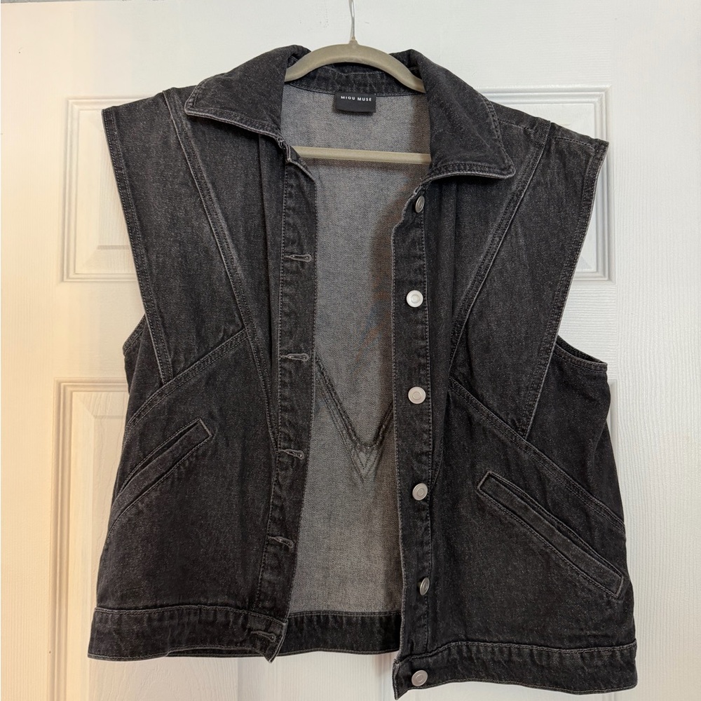 Black Denim Vest by Urban Vibes